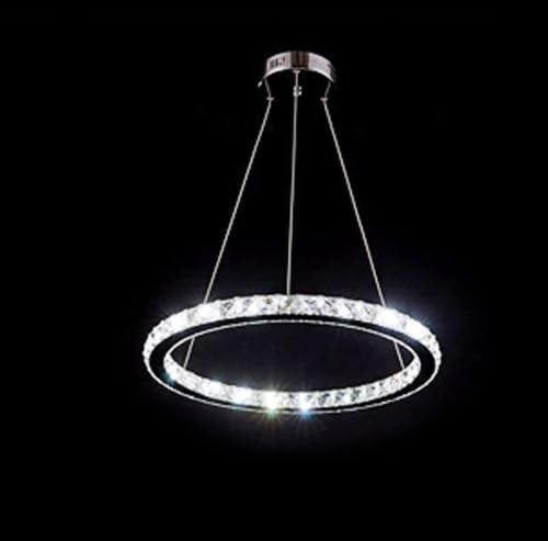 LES® YOBO Lighting Contemporary Crystals Chandelier Island Ceiling Pendant Light Living Room D400mm Ring LED Light Fixture