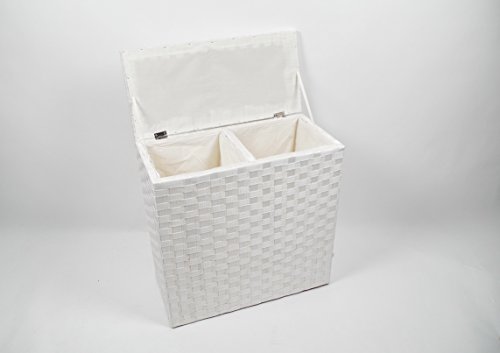 Wäschesortierer Wäschebox Wäschesammler Wäschetruhe Wäschebehälter Wäschekorb Nylon weiß - 3
