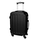 Todeco - Maleta De Mano, Equipaje de Cabina - Tamaño (ruedas incluidas): 56 x 38 x 22 cm - Tamaño interno: 49 x 35 x 21 cm - Esquinas protegidas, Llevar-en 51 cm, Negro, ABS