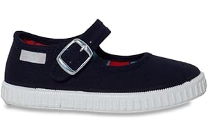 escoolers Mercedita de Lona para Niñas - Ligera y Cómoda, con Suela de Caucho Flexible - Made in Spain.