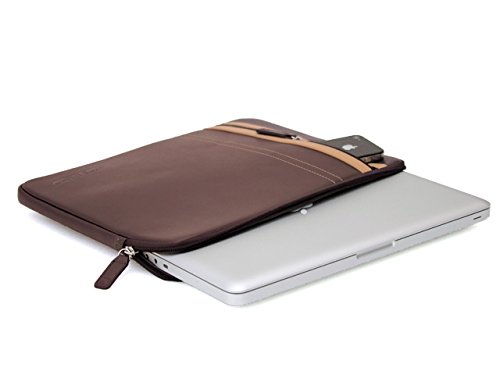 COOL BANANAS SmartGuy Sleeve | Tasche für Apple MacBook Pro 13 Zoll (13,3) | Hülle aus echtem Leder | hochwertig verarbeitet für Business und Privat | Case in Farbe Braun (MacBook Pro 13, Braun) - 2