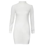 iHENGH Neujahrs Karnevalsaktion Damen Lässig Langarm Pullover Frauen Rollkragenpullover Kleid