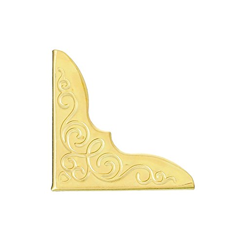 HOUSWEETY 100 Zierecken Buchbeschlag Buchecke Schutzecke Eckbeschlag Metallecke 23x23mm - 2