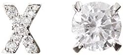 CONIFERA XO Stud Earrings with Cubic Zirconia Silver Plated Hug and Kiss for Women Girls