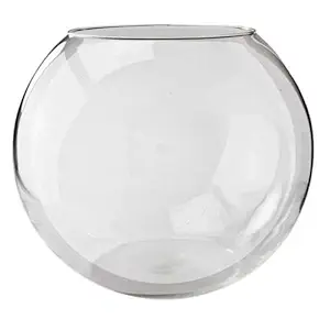 nogaiya Fish Bowl Glass Product Round Shape Transparent crystel Glass (Pack of 1)