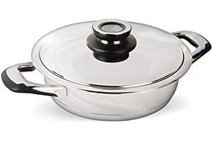 Ecovitam 2004-24 Padella in Acciaio Inox 18/10 + Bakelite (Maniglia), Cromato, 24 cm