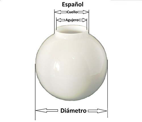 12.5cm Durchmesser Weiß Glas Ersatz Kugel Lampenschirme. Kreisumfang: 39cm, Loch: 5.0cm Durchmesser, Hals (Außenbreite): 5.6cm Durchmesser. - 7