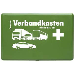 Preisvergleich Produktbild Söhngen KFZ-Verbandkasten Kunststoff grün mit Füllung Standard DIN 13164