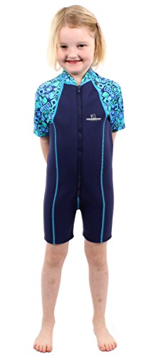 Patterned Lycra Arm Baby Toddler Wetsuit (XL, Blue)