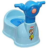 aaKaR Sonal - Baby Scooty - Baby Toilet Trainer Potty Seat with Removable Tray, Lid Cover (Pink) (Blue)