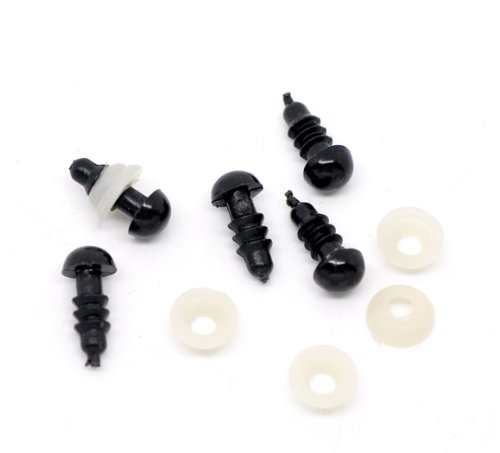 SiAura Material ® – 20x schwarze Teddyaugen/Puppenaugen 13x6mm - 2