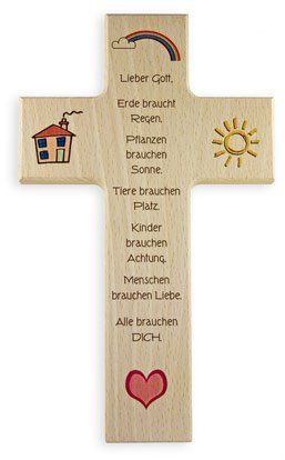 Taufkreuz Kinderkreuz "Leben und Liebe" große Ausfertigung