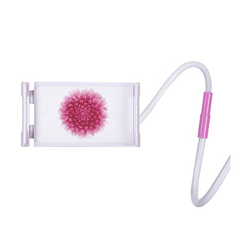 Delmkin Tablet Halterung verstellbar Desktop-Ständer Universal Handy / iPad Schwanenhals Halter 360 ° Drehen Tablet Ständer (Rosa) - 2