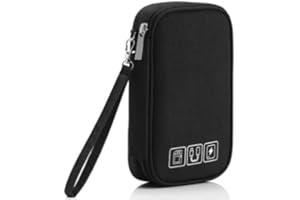 FYY Organizer elettronico,organizer elettronico tascabile,piccola custodia da viaggio organizer per cavi, accessori elettronici all-in-one custodie per cavi, dischi rigidi portatili, NERO
