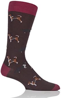 Mens 1 Pair Scott Nichol All Over Dogs Cotton Socks Mocha 9-11.5 Mens