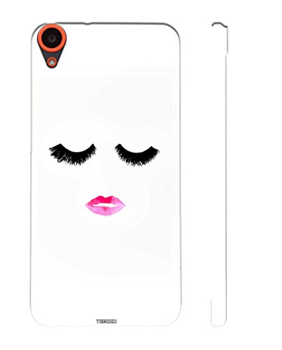 Fundook¨ Designer Printed Back Cover/Hard Case for HTC Desire 820 (Girls Lip Design/Cartoons) - White - H10