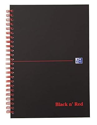 Oxford Black n' Red 400047652 Cahier à spirales A5 140 pages Noir