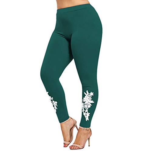 FRAUIT Leggings Deportivas Mujer Cintura Alta Pantalón Yoga Deportivo Tallas Grandes Elásticos Leggings con Estampado Color Sólido para Yoga Running Fitness Entrenamiento XL-5XL