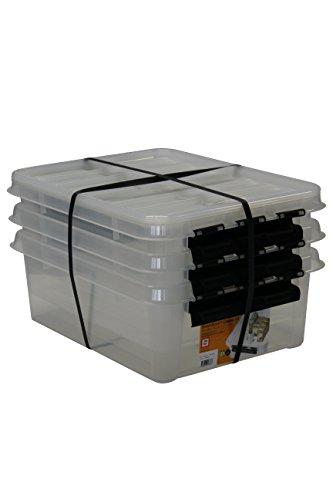 Orthex 34940703 3er Set Clipbox Smart Store Classic 24 Aufbewahrungsbox Plastik 50 x 39 x 18 cm, transparent - 3
