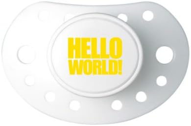 Hello World Dummy White/Yellow Soother
