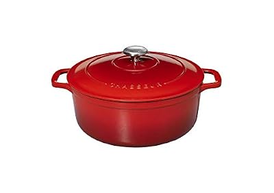 Chasseur 11832458 Cocotte ronde, Fonte émaillée, Rubis (intérieur Noir), 24 cm