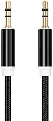 Youii 3.5mm Auxiliary Stereo Audio Jack to Jack Nylon Cable for Apple iPhone, iPod, iPad, Samsung,Smartphones, Tablets and Speakers(1m, Black)