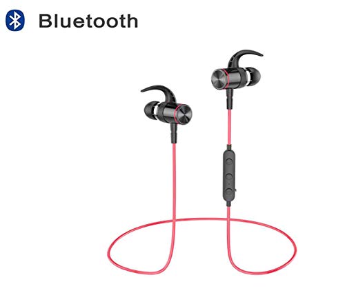 Auriculares Bluetooth,Auriculares para Correr Estéreo Auriculares magnéticos para el oído con micrófono Auriculares inalámbricos para teléfonos Inteligentes Ajuste Seguro para Deportes Viajes
