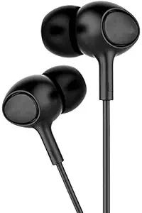 In-Ear earphone For Philips I908 Universal Earphones Headphone | Handsfree Headset Music with 3.5mm Jack Hi-Fi Gaming Sound Music Wired in-line Mic Volume Control Passive Noise Cancelling Dynamic Original Earphone like Performance Best High Sound Quality Tangle-free Round Cable R50 - Black