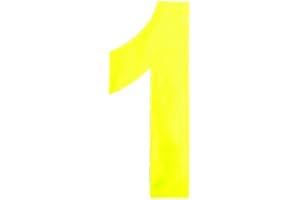 Merriway BH04962 High Visibility Self Adhesive Plastic Reflective Mailbox, House Wheelie Bin Number 1, 150mm (6 inch) - Yellow