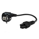 Robusto y de gran calidad. Muy Corto Cable de alimentación/cable de alimentación (schutzkontaktstecker tipo E + F acodado de trébol/IEC 320 C5). 30 cm