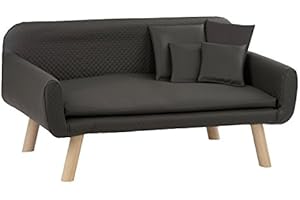 LYCCE animal-design Sofa dla psa, legowisko dla psa, sztuczna skóra, sofa dla psów, szaro-brązowa