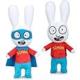 Pair of 2 Soft Toy 28 cm Simone The Rabbit Normal and Superhero Original Official
