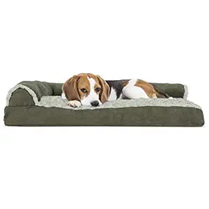 Furhaven Pet 24341084 Lounge Pillow Sofa-Style Pet Bed Dark Sage, Medium