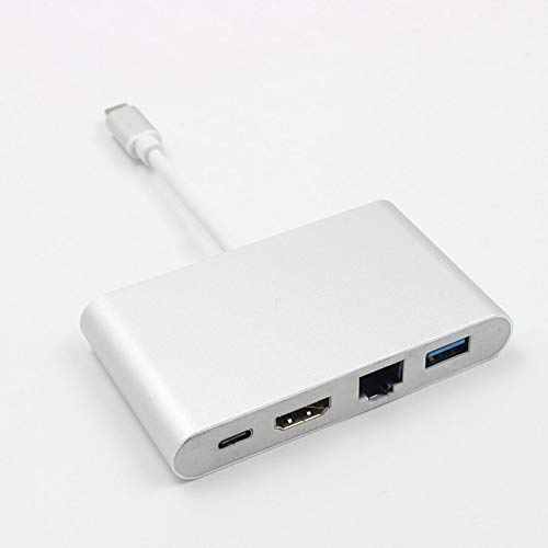 Preisvergleich Produktbild HermosaUKnight Typ C zu HDMI + Netzwerkkarte RJ45 Konverter