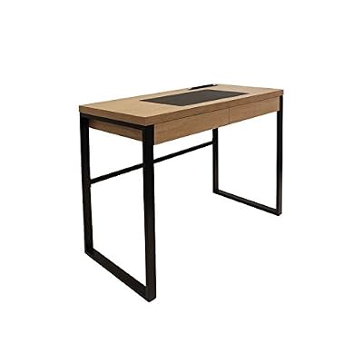 The Home Deco Factory Bureau industriel - 100 x 50 cm - Noir et marron