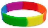 11 mm Breite. dojore 5 x Rainbow Silikon Armbänder. Stretch Mehrfarbig Armband Armreif Pride