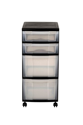 Ordnung in Büro und Haushalt! Praktischer Rollwagen mit 2 kleinen und 2 großen Schubladenelementen – leichtgängige Rollen! TOP - 2