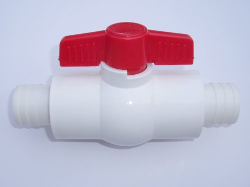 Kugelhahn PVC Anschluss 2 Schlauchtüllen 38mm für Schwimm- und Teichanlagen