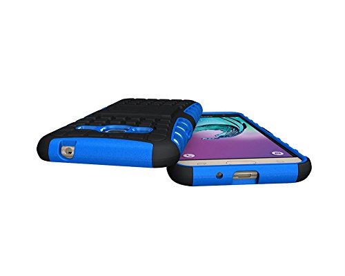 FALIANG Samsung Galaxy J3 2016  Funda  2in1 Armadura Combinaci  n Neum  ticos Patr  n A Prueba de Choques Heavy Duty Escudo C  scara Dura para Samsung Galaxy J3 2016   Azul 