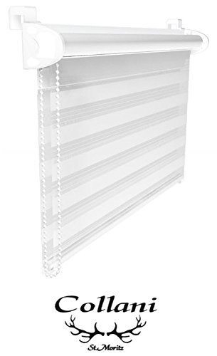 2 Stück 80 x 150 cm Duo Rollo Klemmfix ohne Bohren Weiß Doppelrollo Sonnenschutz Klemm Fix Seitenzugrollo - 4