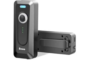Eyoyo 2D QR Bluetooth escáner de código de Barras inalámbrico con Clip, batería de 2000mAh con indicador de Nivel, Lector de código de Barras Mini portátil para el inventario de Libros