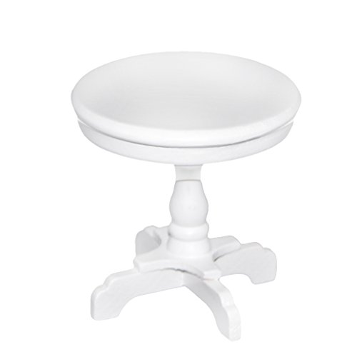 Preisvergleich Produktbild 1 / 12 Puppenhaus Miniaturen Holz Rund Kaffee Tabelle Weiß