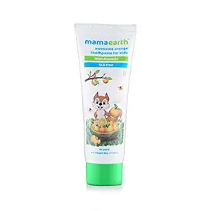 Mamaearth Natural Toothpaste, Orange Flavour, SLS Free, with 750 PPM Fluoride, 4+ Years, Plant Based, 50gm
