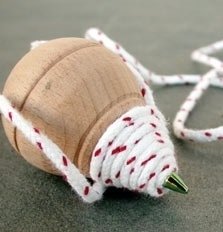 Puede Cels puede celsbc20 48 mm punta redonda haya Spinning Top con cadena