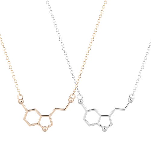 Collar de la molécula química de la serotonina, 2 unidades