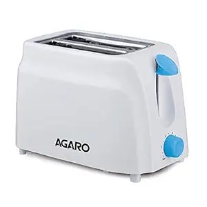 AGARO - 33263 750-Watt 2-Slice Pop-Up Toaster with 6 Toasting Settings & Removable Crumb Tray (White)