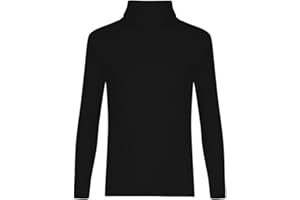 FASHION MY LOVE Kids Unisex Girls Boys Rib Polo Neck Top Turtle Neck Long Sleeve Rib Tops Size 5/6 7/8 9/10 11/12 & 13 Years