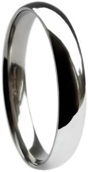 QUALITY UK Platinum 3mm Heavy Band Traditional Court / Comfort Wedding Ring 5.2g Size N