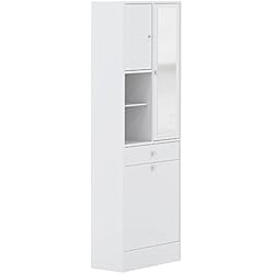 Symbiosis Armoire Bac à Linge, Panneaux de Particules Melamines, Blanc, 62,6 x 28,4 x 181,1 cm