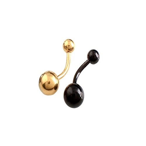 4 Colorful Stahl Ball Navel Ring Piercing Bauch Button Ring Body Jewelry Spring Style - 2